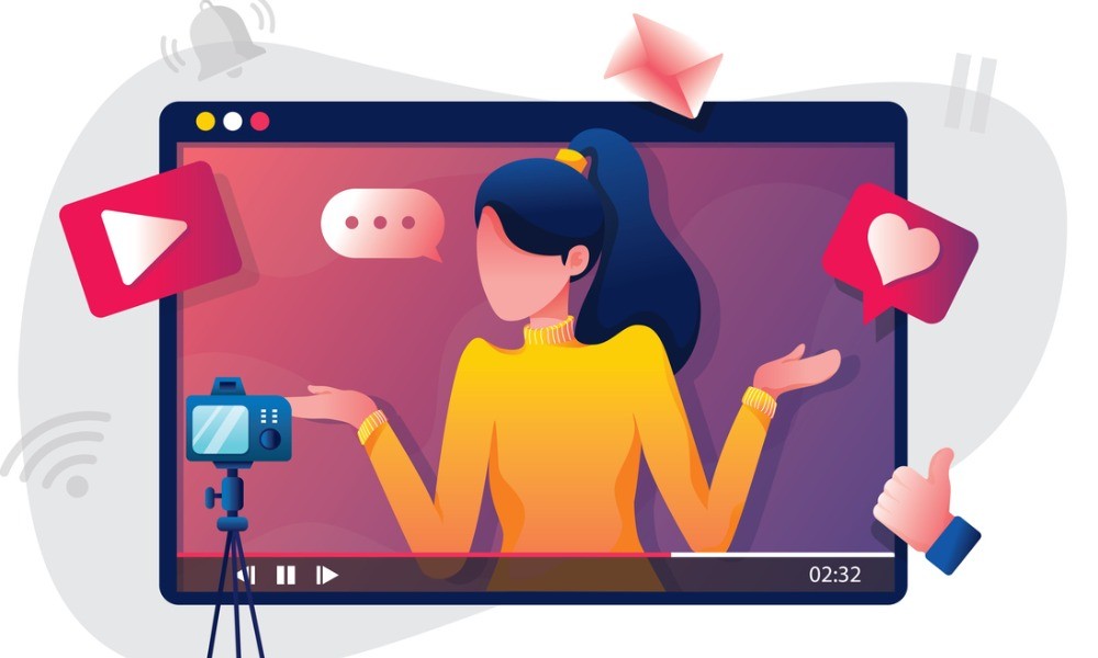 Video-Marketing-Animation-Graphic-Featuring-Woman-Vlogging